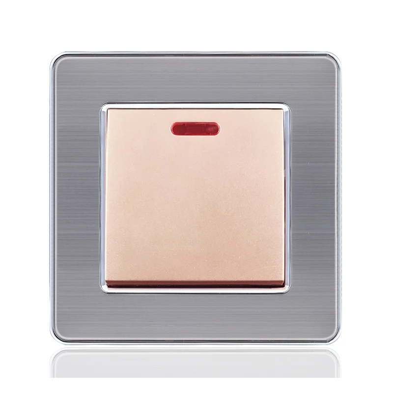 86 Тип панели из нержавеющей стали с индисветильник 20 А переключатель тока