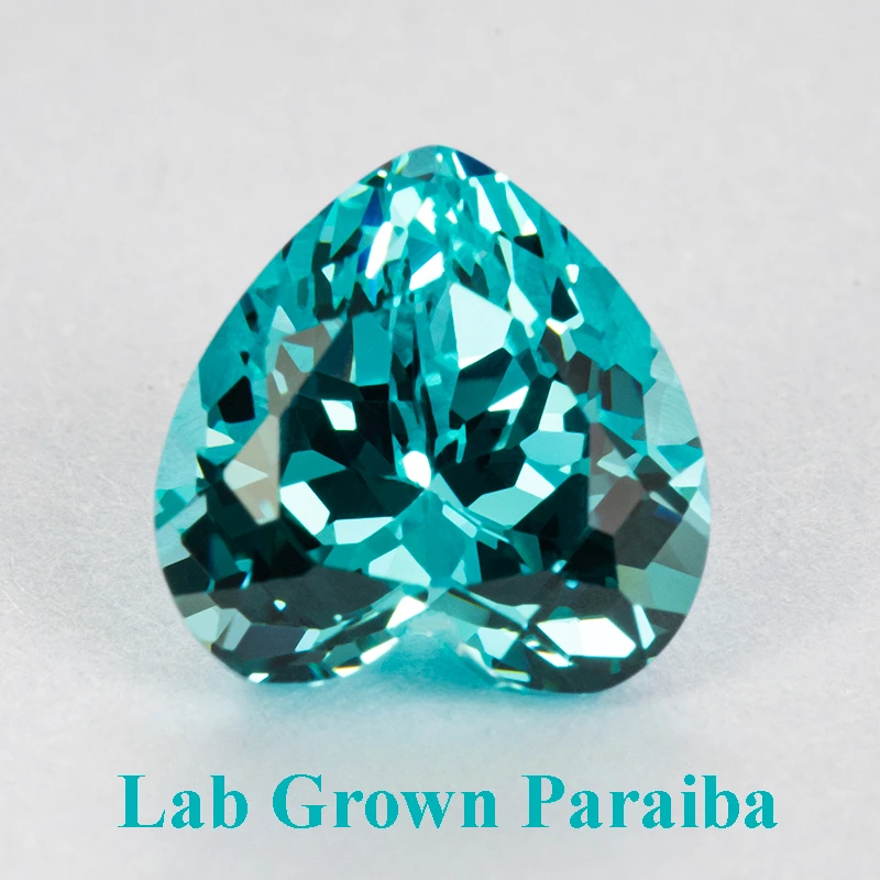 В лаборатории выращенные подвески в форме сердца Параиба VVS1 Diy