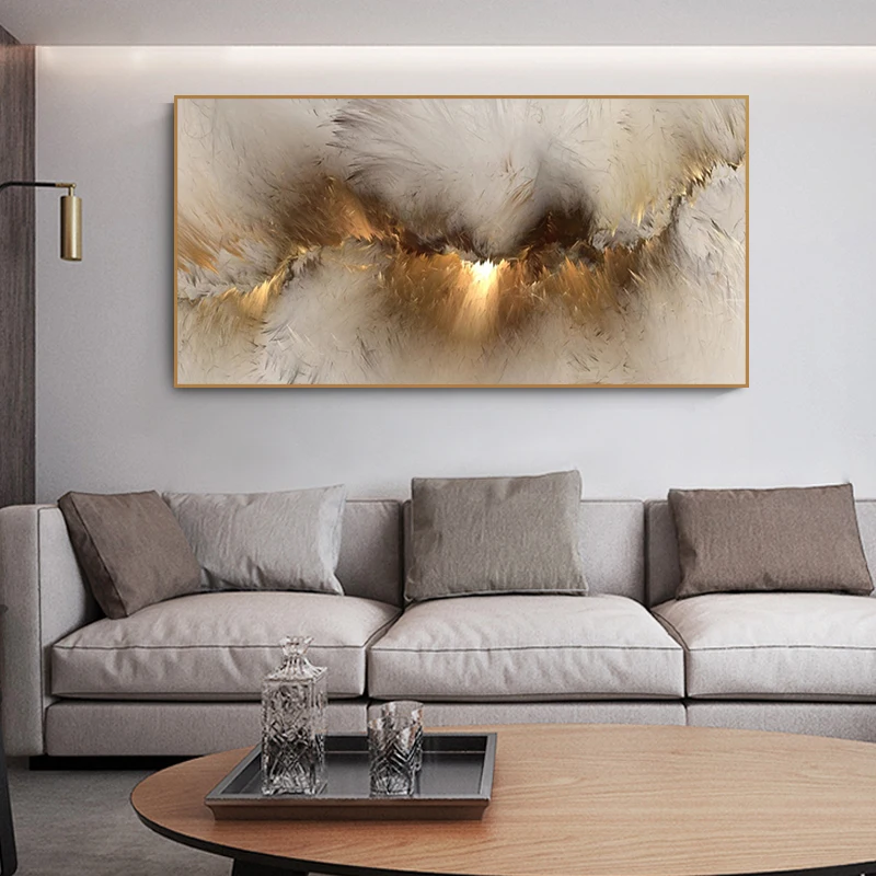 

Abstract Grey Yellow Cloud Abstract Oil Painting Think Independe Wall Picture for Living Room Canvas Modern Art Poster