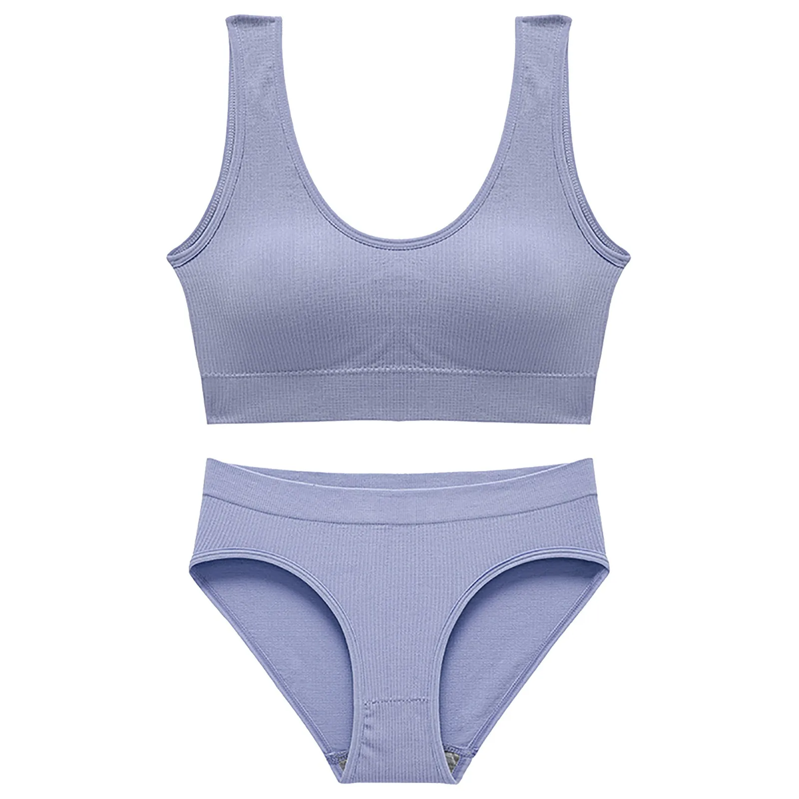 

French Backless Push Up Underwear Set Women Sexy G-String Seamless Bralette Female Lingerie Soft Tank Crop Top Gym Sport Bra Se