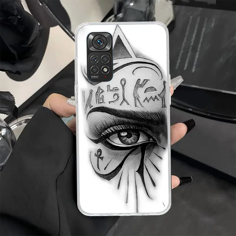 Чехол для телефона Sacred Eye of Horus Egypt Fresco Xiaomi Redmi Note 13 12S 12 11S 14 11E Pro Plus 11 10 10S 9 9S 8 8T 5G Soft Sil