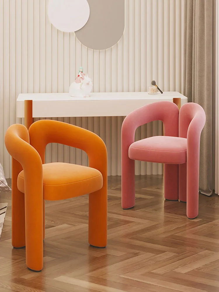 

Luxury Living Room Dining Chairs Lamb Cashmere Makeup Chairs Prefabricated House Armchair Home Furniture Sofa Chair Armchairs