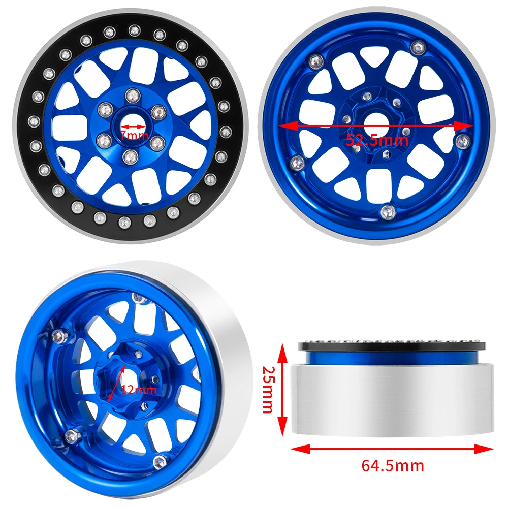 AXSPEED Алюминиевый сплав с ЧПУ 2 2-дюймовые ступицы колес бисером 25 мм для осевого