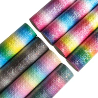 30135cm iridescent embossed faux leather sheets holographic pinwheel fabric for sewing bow decorative box craft diy material