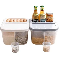 10kg household storage box rice bucket insect proof sealed moisture proof storage box with roller delivery rice cup