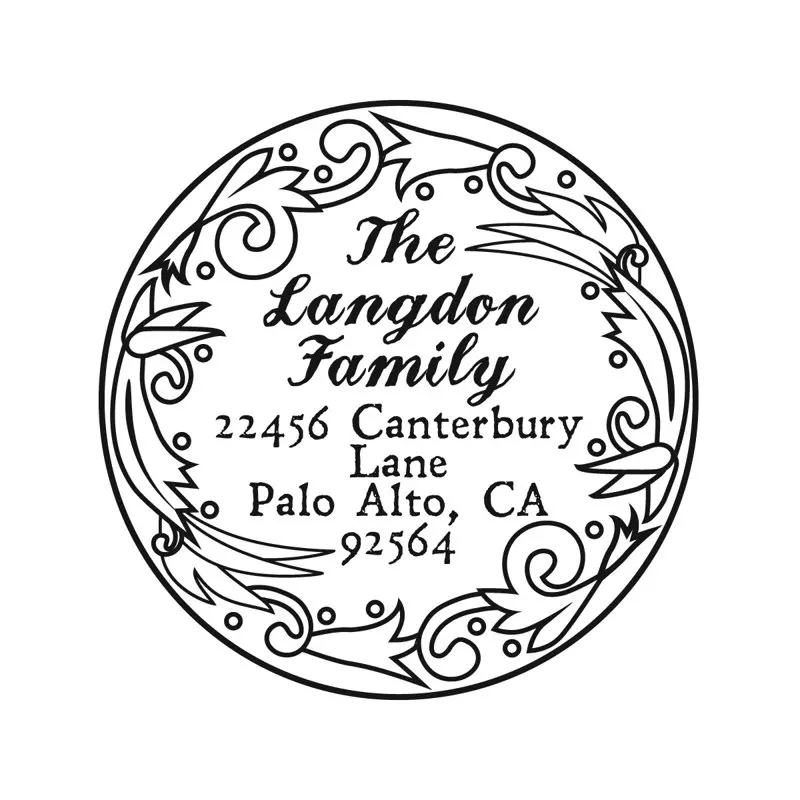 

Round Self-Inking Rubber Stamp - The Langdon