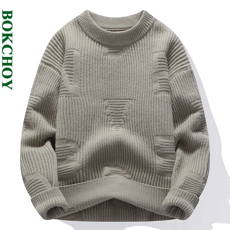 Осень-зима 2024 новый повседневный мягкий теплый толстый вязаный свитер для мужчин