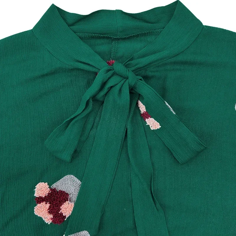 Женская Ид Мусульманская Абая с воротником-стойкой и рукавами-фонариками Цветы