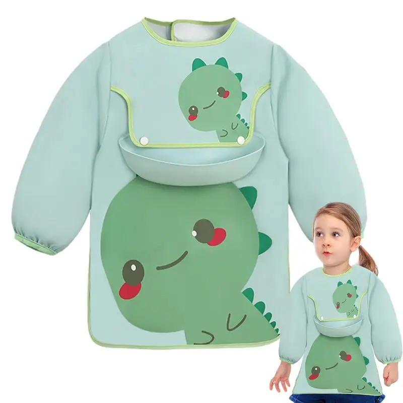 

Фартуки с рисунком для детей, Водонепроницаемые Детские фартуки с рукавами, от 8 до 12 лет