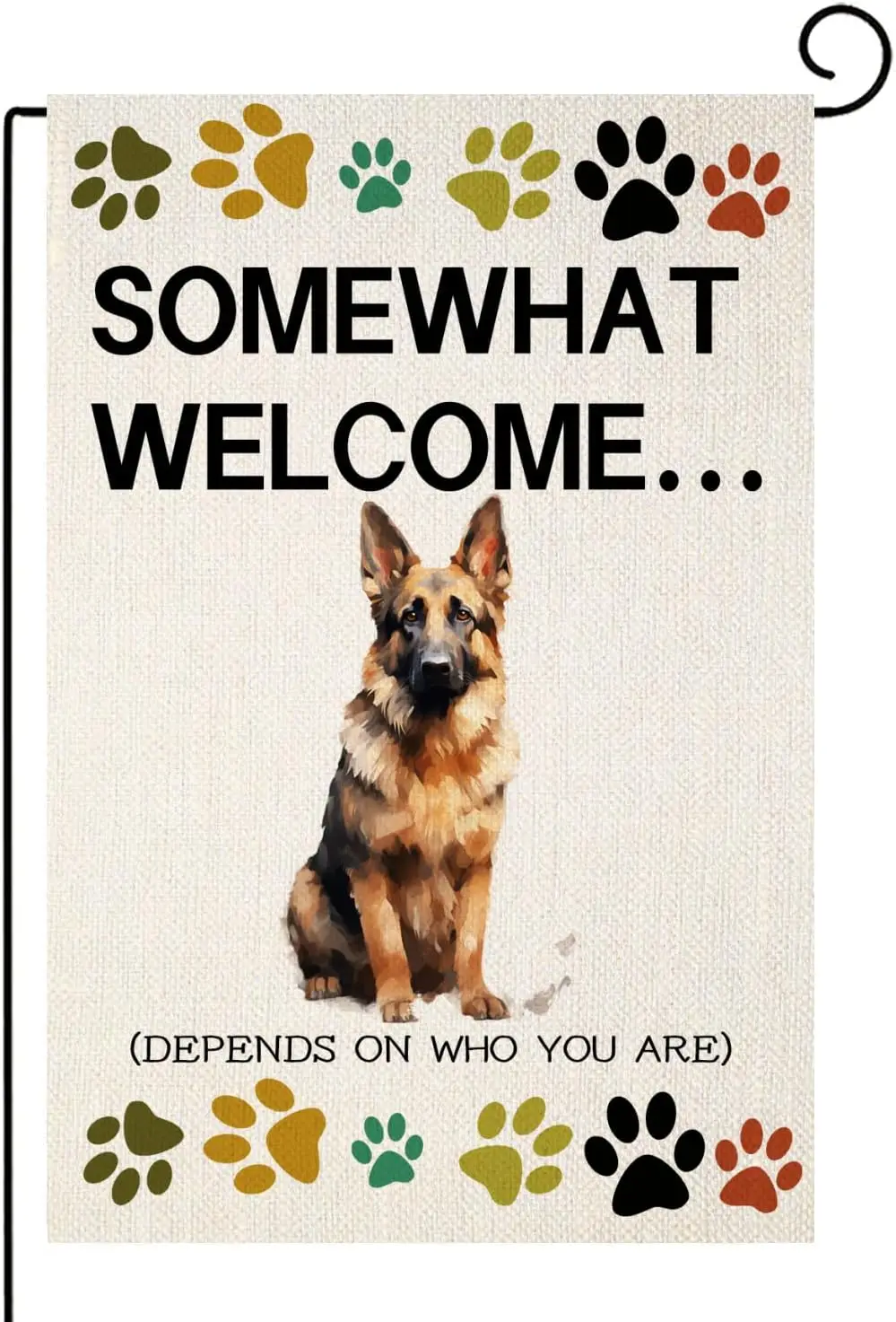 Флаг с немецкой овчаркой забавный садовый флаг для собак Somewhat добро пожаловать