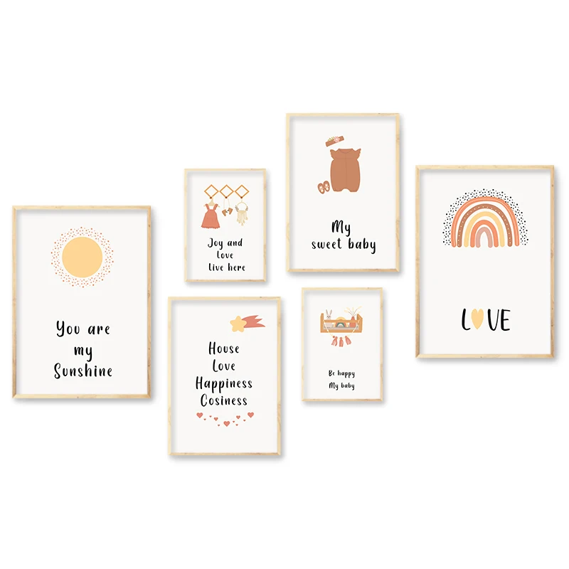 Радуга Солнце Холст Плакат Картина Любовь Принт Богемия Настенное Искусство