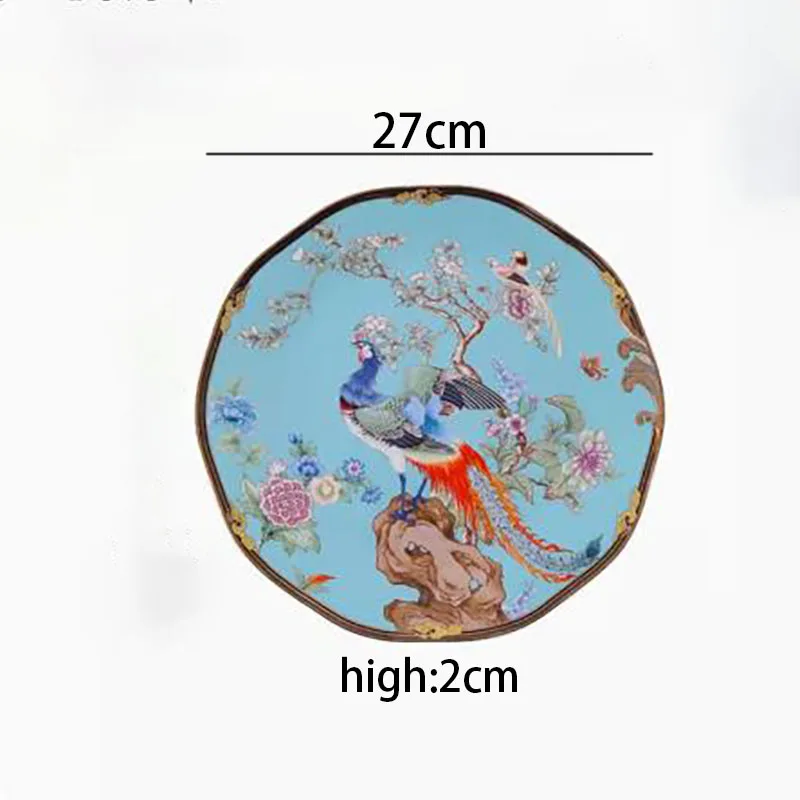 Креативные керамические тарелки ручная роспись декор павлина обеденный набор