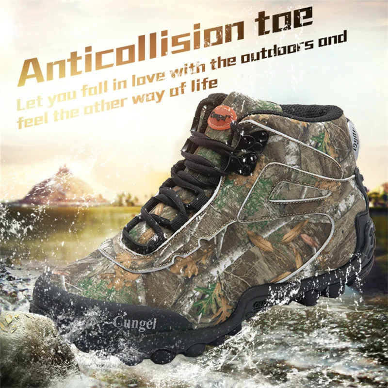 

Camouflage Tactical Boots Men High Top Hiking Shoes Man Anti-Slip Durable Military Men Boots Outdoor Climbing Trekking Shoes