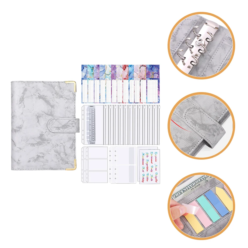 

Binder Budget Cash Envelope Book Wallet Planner Money Organizer Spreadsheet Notebook Pu Dividers Pocket Binders Office Pockets
