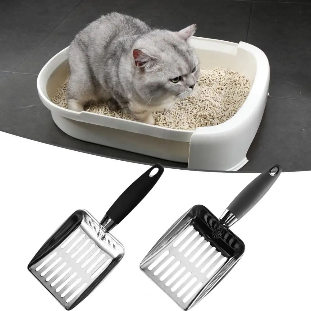 

Pretty Cat Litter Shovel Smooth Edge Pet Litter Scoop Convenient Stainless Steel Cat Litter Scoop Cleaning Shovel Tool Clean