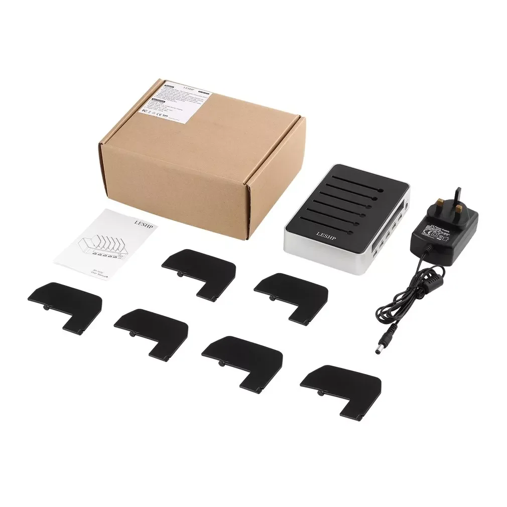 

2023NEW 5 Ports USB Charging Station Detachable USB Desktop Charger Stand Holder Fast Charger for Mobile Tablet