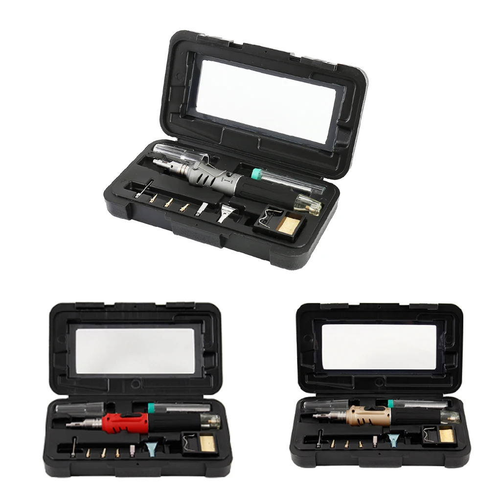 

10-In-1 Gas Soldering Iron for Case Set Multifunction HS-1115K Butane Lighter Spray Gun Set Welding Equipment Dropship