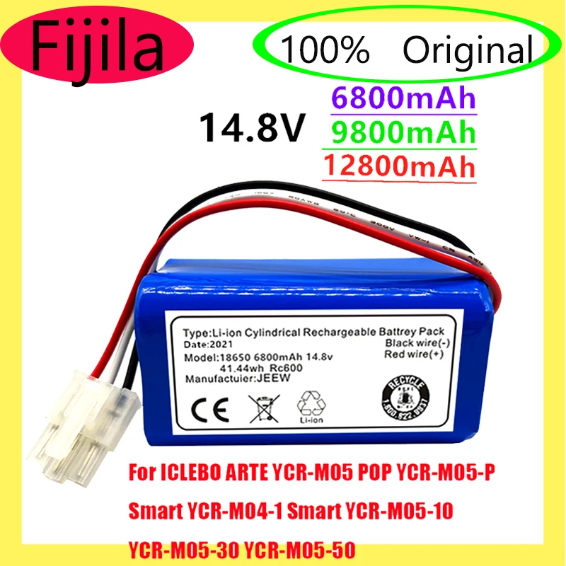 

14,8V 12800Mah Neue Batterie Für Iclebo Arte YCR-M05 Pop YCR-M05-P Smart YCR-M04-1 YCR-M05-10 YCR-M05-30 YCR-M05-50 Li-Ion