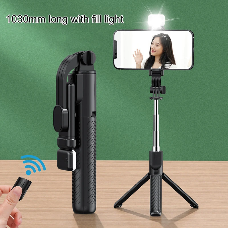 

New Long Extended Bluetooth Wireless Selfie Stick Live Broacast Stand Holder Tripod Foldable With Fill Light For Smartphones