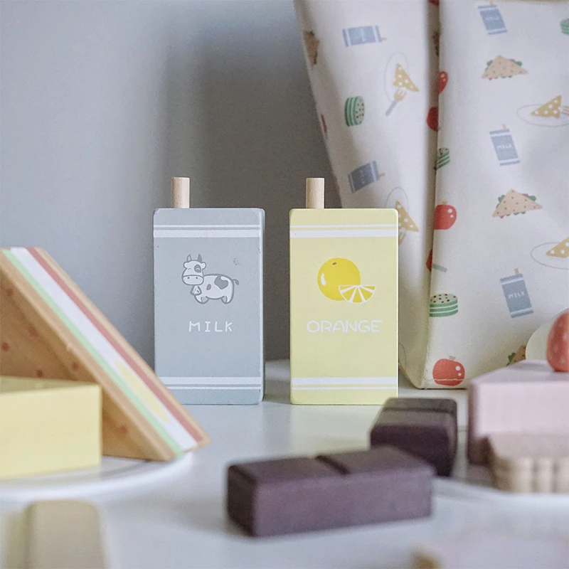 Деревянные Ролевые Игрушки Для Девочек Кухонная Игра-симулятор Еды Детская