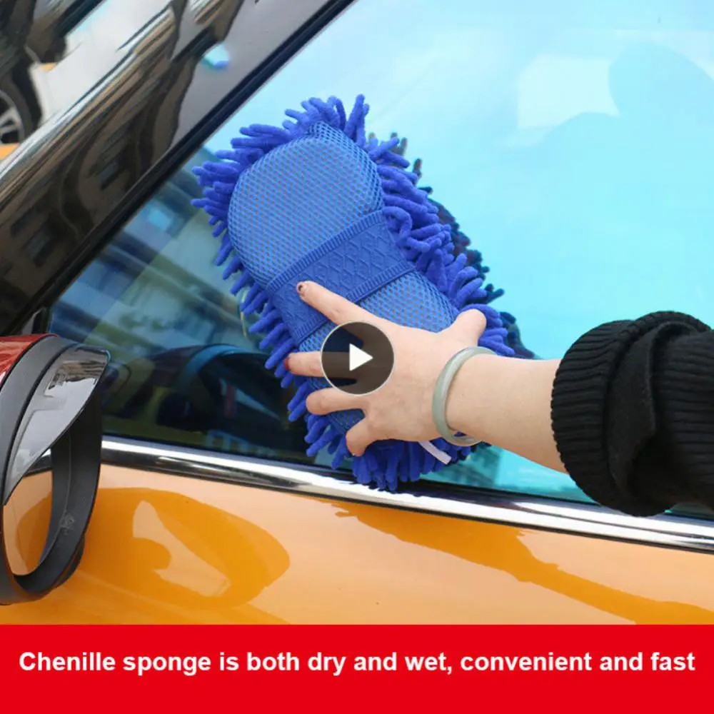 

Ultrafine Fiber Chenille Auto Gloves Styling Portable Car Cleaning Sponge Universal Durable Coral Sponge Cleaning Practical