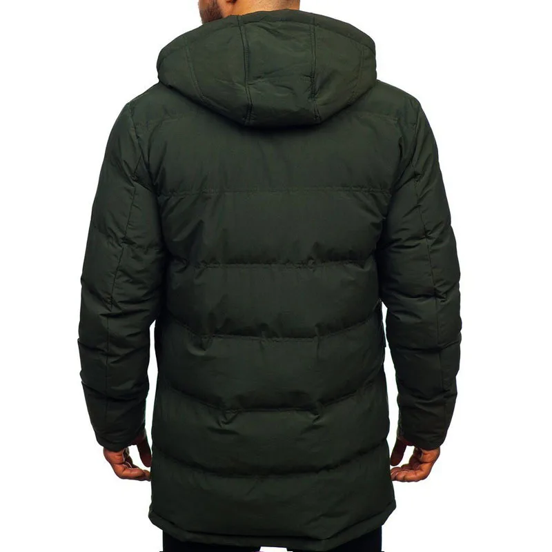 Mid-length Coat Men Winter Removable Hooded Tooling Cotton Jackets Outdoor Sports Warm Jacket Plus Size Korean Clothes