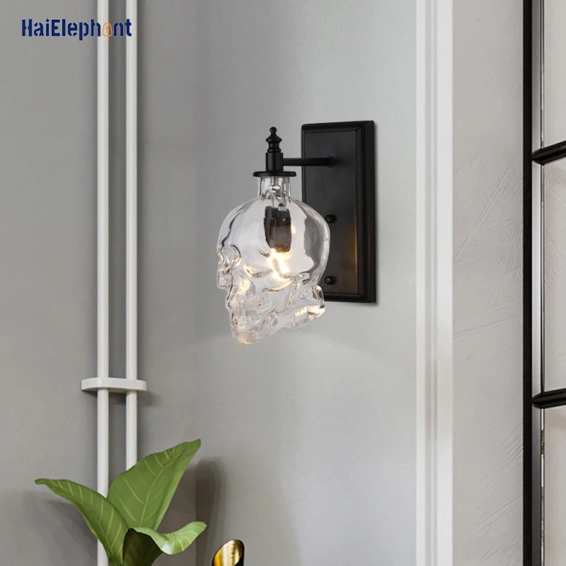 Настенные светильники в скандинавском ретро-стиле с черепом для детской комнаты