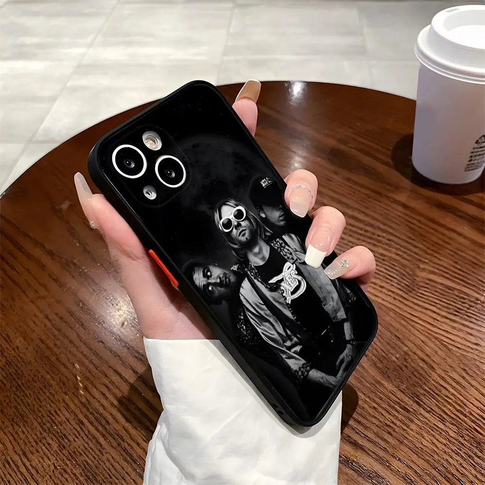 Винтажный чехол для телефона N-Nirvana Iphone 16 15 14 Max 13 12 mini 11 Plus 7 8 6 6SX X Rx S матовая