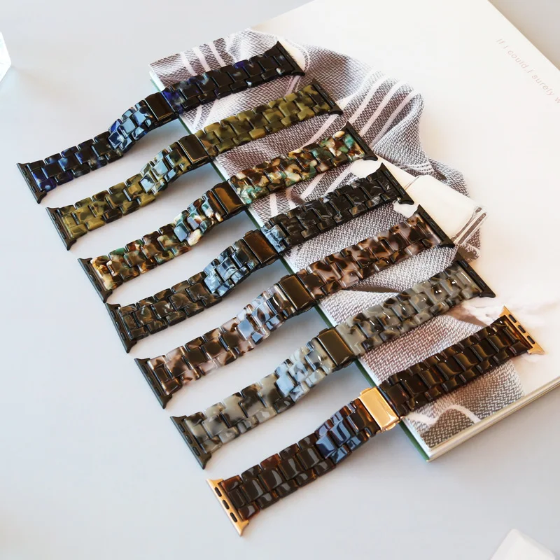 Resin Watch strap for apple watch  band 38mm 40mm 41mm 42mm 44mm 45mm 49mm Replacement Wrist  Accessories loop  bracelet iwatch