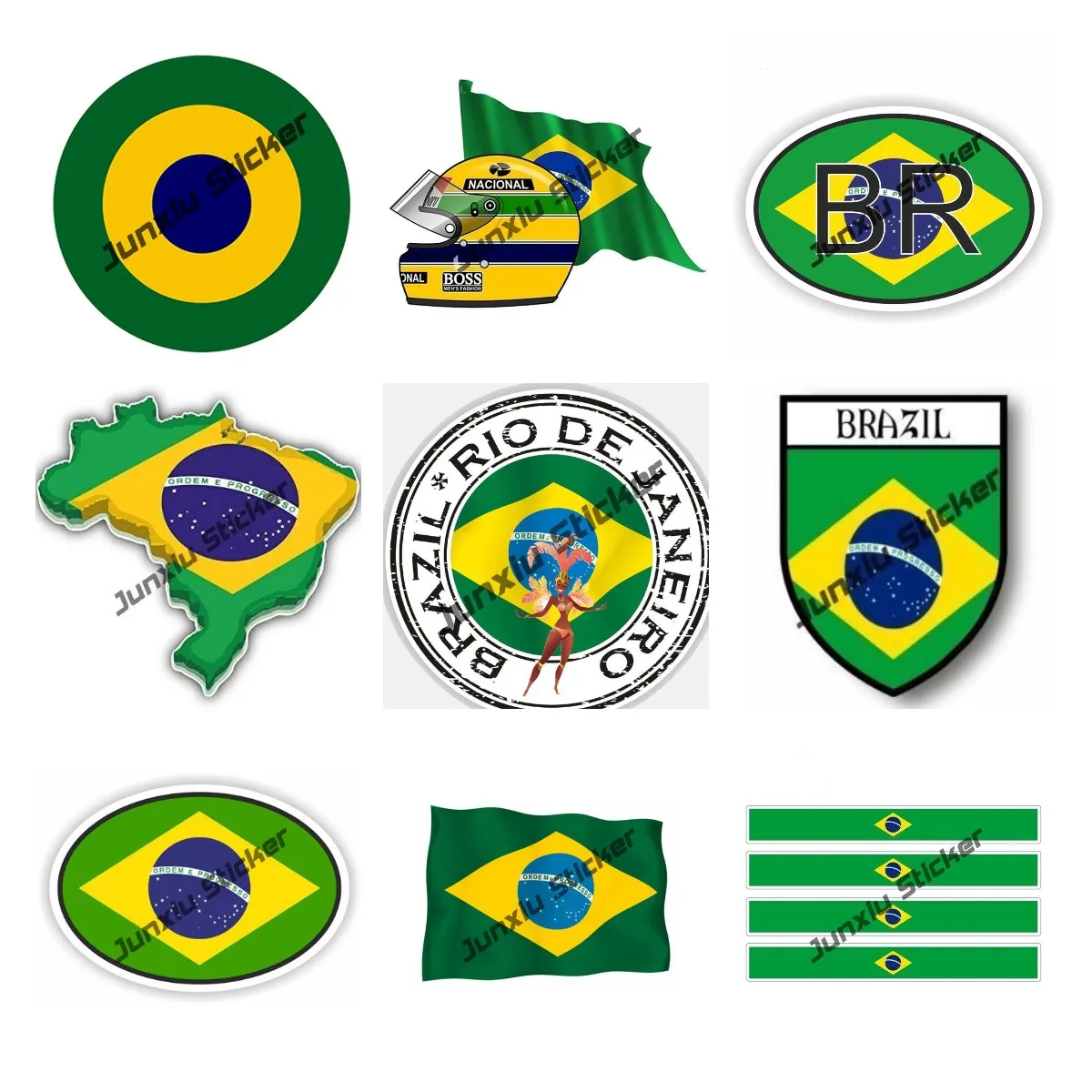 

Brazil Map Flag 3D Vinyl Sticker Brazil Code BR Creative Car Sticker Styling Brazil Rio De Janeiro Motorcycle Waterproof Decal