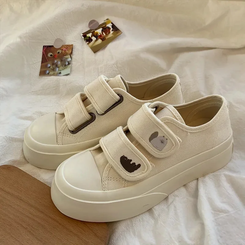 

Кеды женские на толстой подошве, милые холщовые кроссовки в японском стиле, с вулканизированной подошвой, розовые, для бега