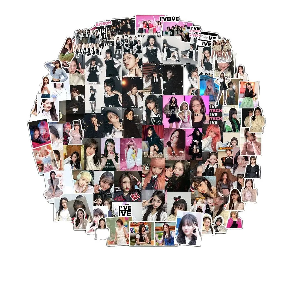 

100Pcs/Set Kpop Star IVE HD Stickers Waterproof High Quality Decorative Notebook Refrigerator Stationery Cute Babys Sticker