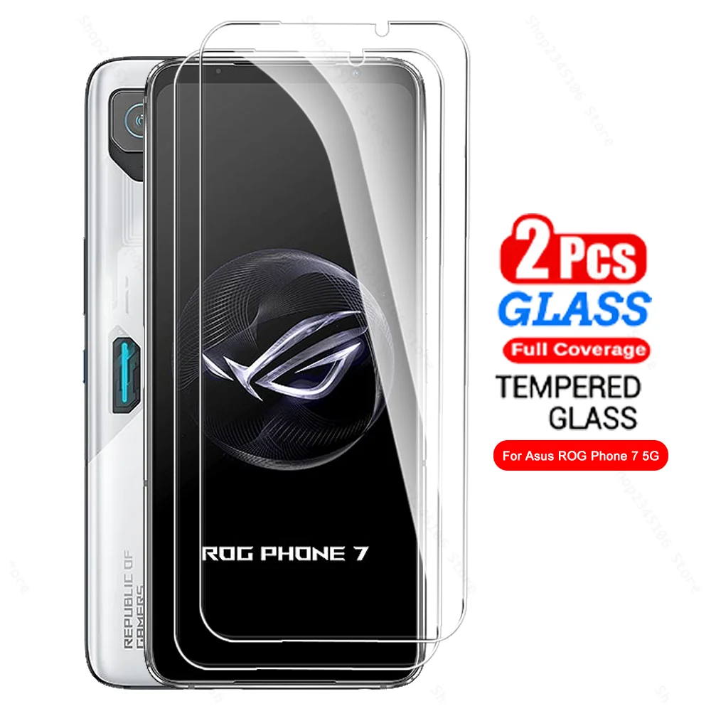 2pcs Full Coverage Glass For Asus ROG Phone 7 Ultimate 2023 Tempered Glass RoGPhone 7Ultimate Phone7 ROGPhone7 Screen Protector