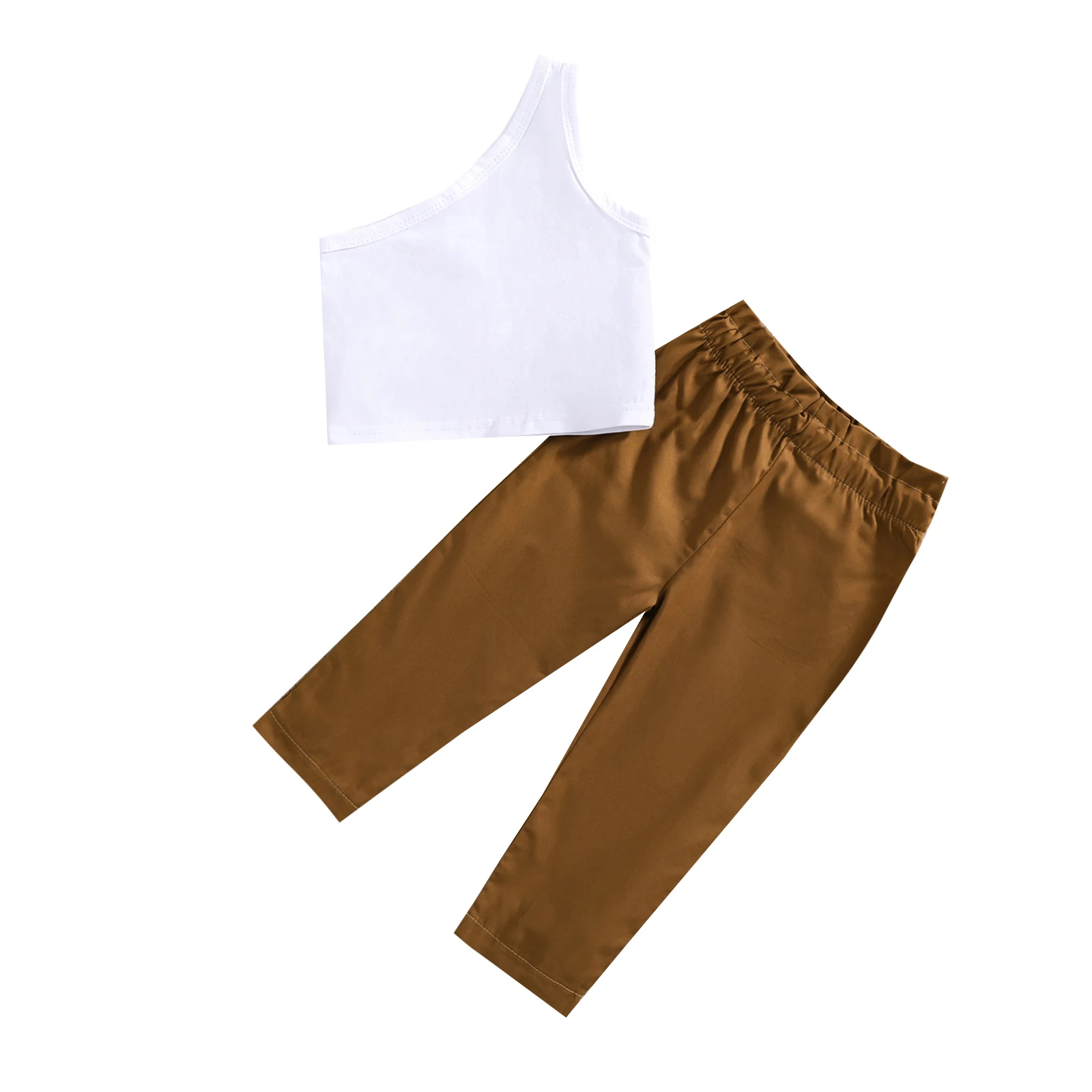 

Комплект одежды для маленьких девочек, жилет на одно плечо, штаны, летние костюмы, D01