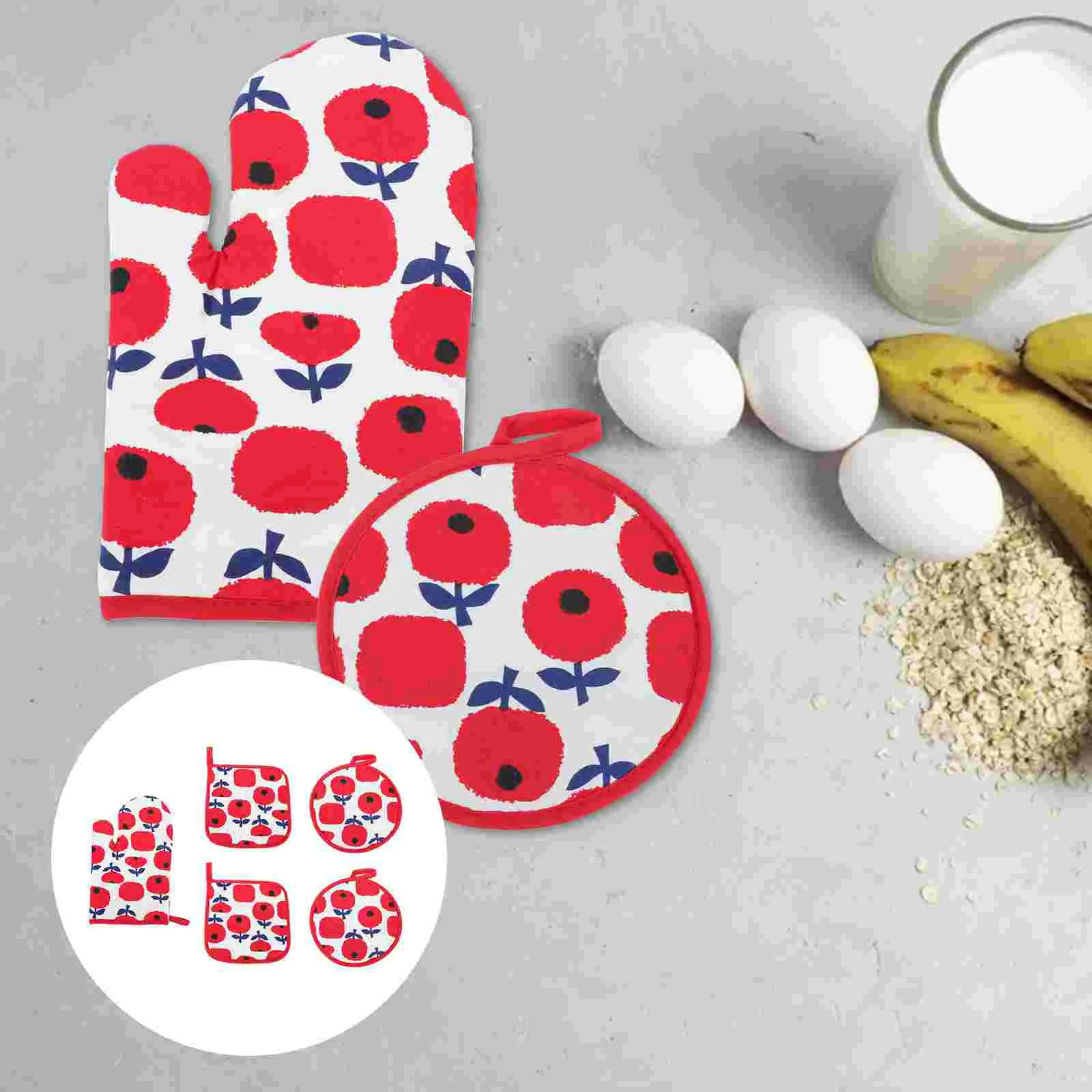 

Oven Gloves Pot Baking Mittens Holders Mitts Kitchen Party Supplies Mitt Favor Flowerfloral Christmas Xmas Non Bbqgrilling