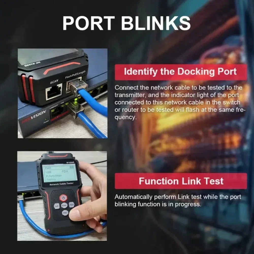 NOYAFA NF-8209S Сетевой кабель Трекер Lan Измерительный тестер Сетевые инструменты