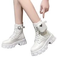 womens boots white boots plus size casual comfortable martin boots large size fashion round toe thick sole short boots