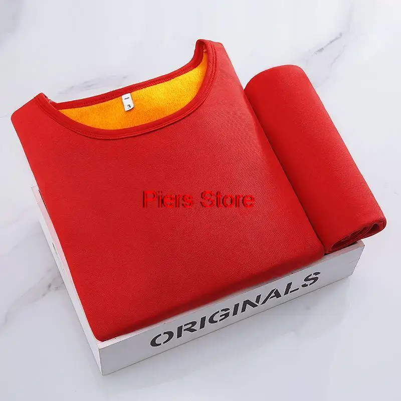 Thermal Underwear Women's Thick and Velvet Mid-high Neck Wool Fleece To Keep Warm Tops Body Tights Autumn Clothes Cotton Winter