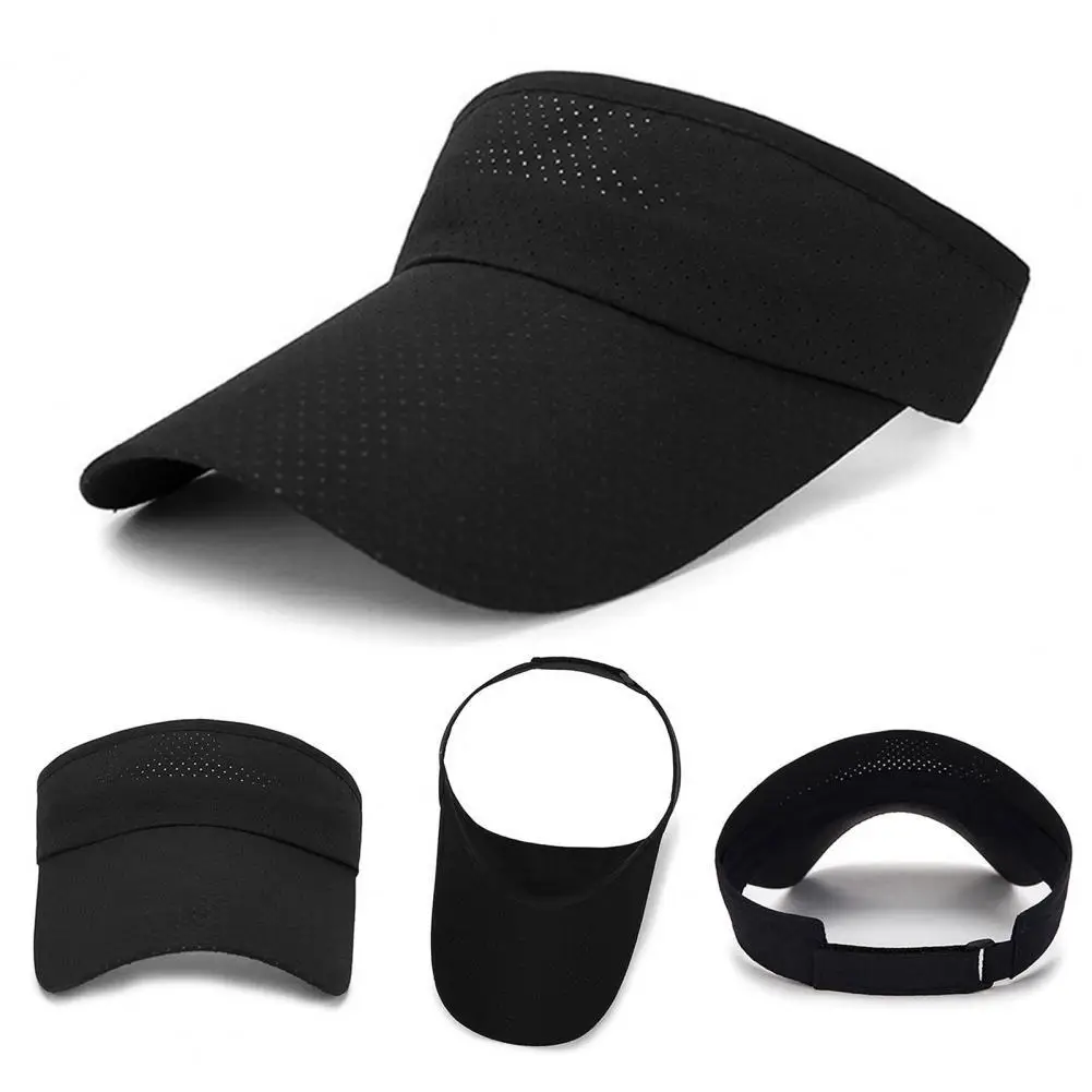 

Summer Breathable Air Sun Hats Adjustable Visor UV Protection Sunshade Cap Lengthen Brim Empty Top Baseball Hat for Men Women