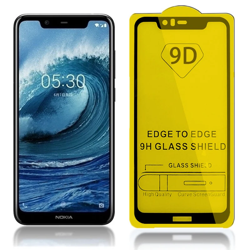 9D Coverage Screen Protector for Nokia 6 5 3 2 1  Tempered Glass for Nokia 8 All Glue Protective Glass for Nokia 7 Plus