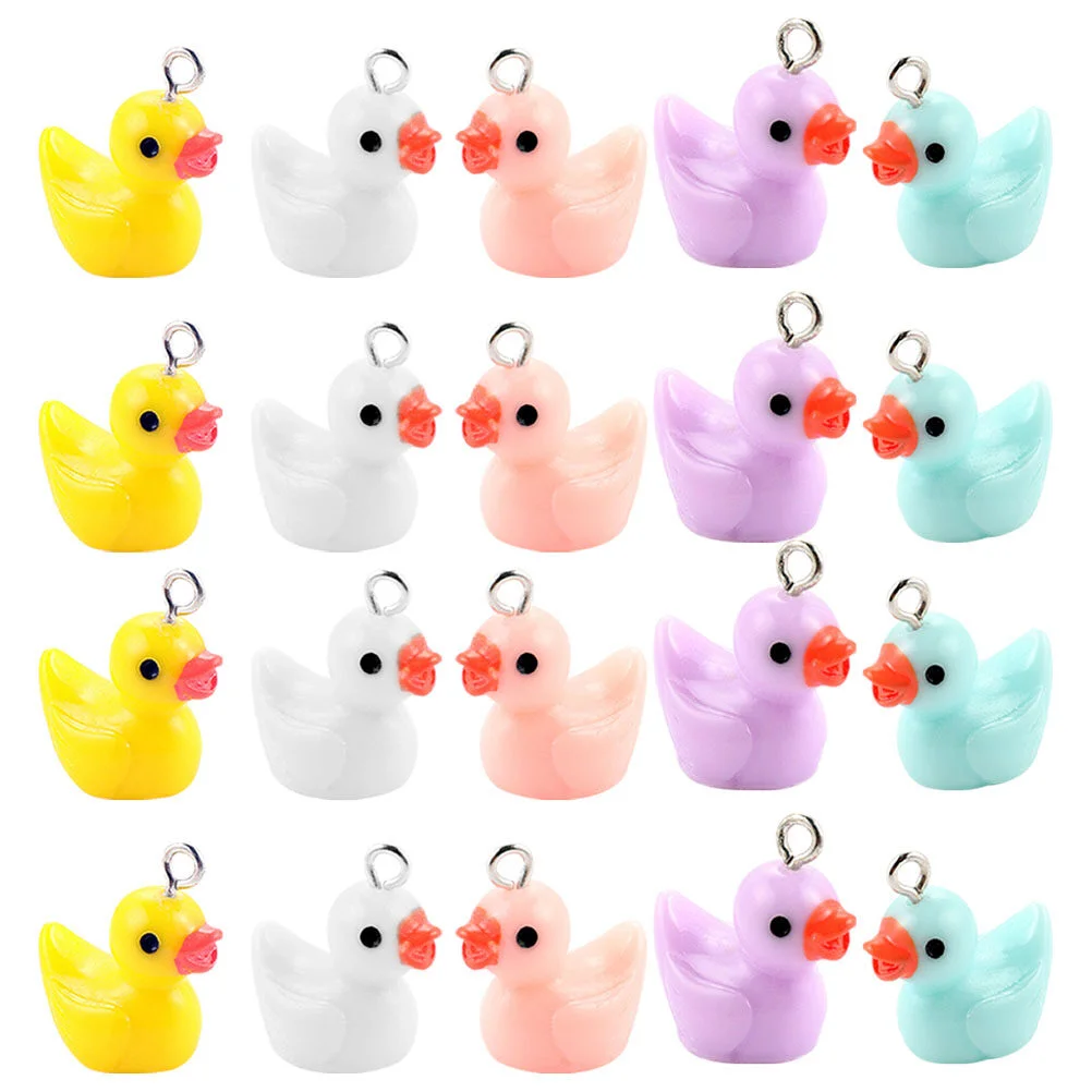

40 Pcs Earring Making Charms Jewelry Simulation Duck Necklace Bulk Pendant Resin DIY Supplies