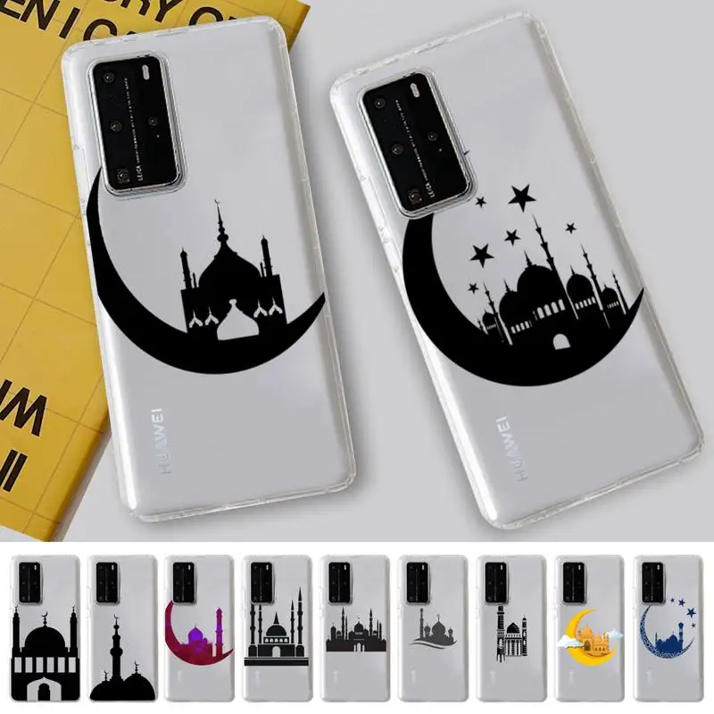 

FHNBLJ Muslim mosque Moon Phone Case For Huawei P 20 30 40 pro lite Psmart2019 Honor 8 10 20 Y5 6 2019 Nova3E