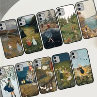 yndfcnb cartoon scenery girl phone case for iphone 11 12 13 mini pro max 8 7 6 6s plus x 5 se 2020 xr xs funda case