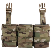 tactical 5 56 triple magazine pouch kangaroo mag pouch front panel with hook backing for chest rig vest hunting accessories