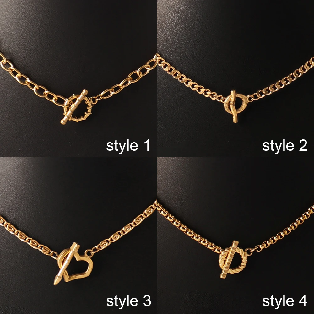 Массивное ожерелье ожерелья-чокеры из нержавеющей стали для женщин колье-чокер с