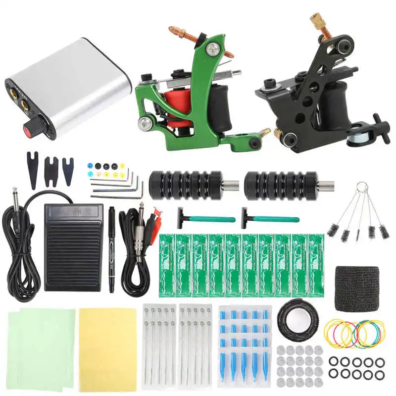 

2 Coil Tattoo Machine Kit Double Tattoo Coil Machine Kit Precise Tattoos with Repair Cream for Tattoo Shop