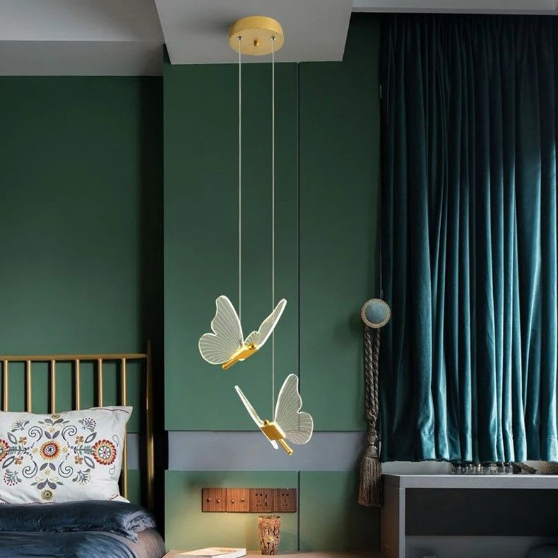 Простые прозрачные люстры-бабочки современные роскошные подвесные светильники