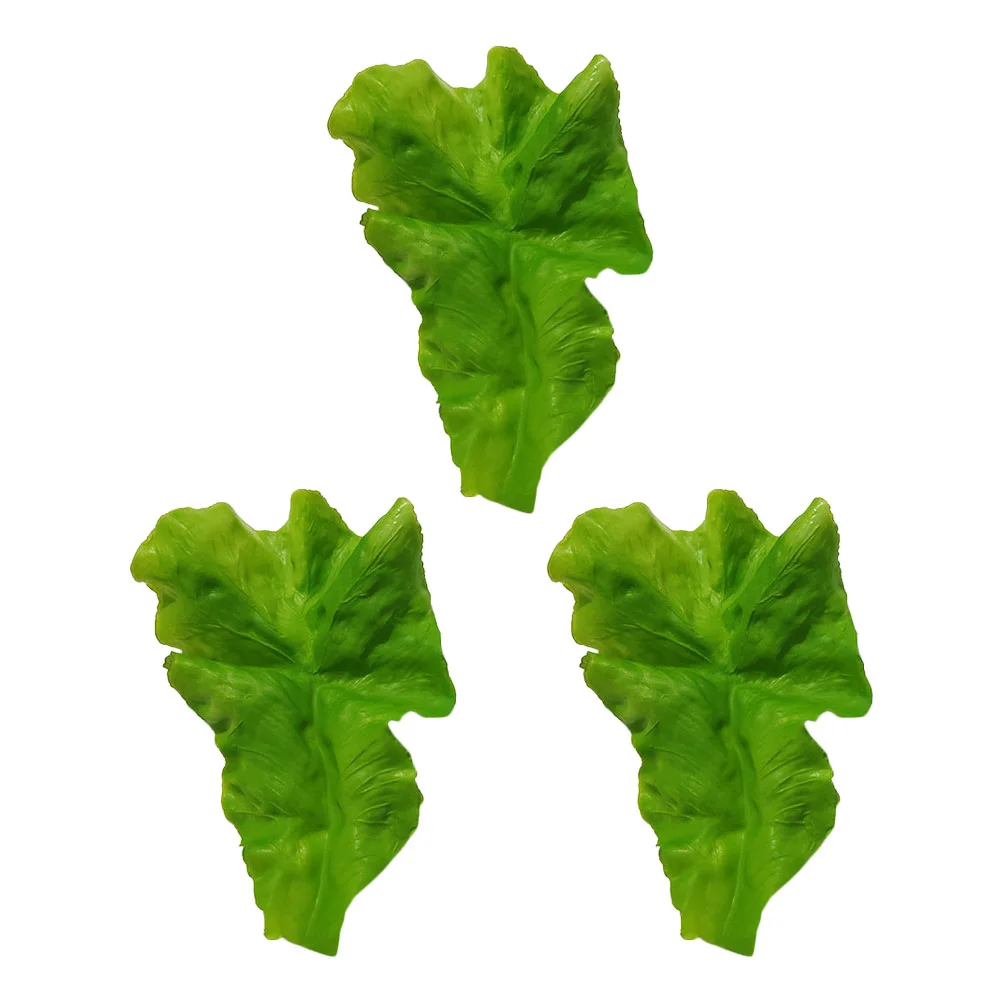 

3 Pcs False Lettuce Leaf Artificial Vegetables Leaves Simulated Wreath Decor Model Garland Greengro Realistic Fruit Prop