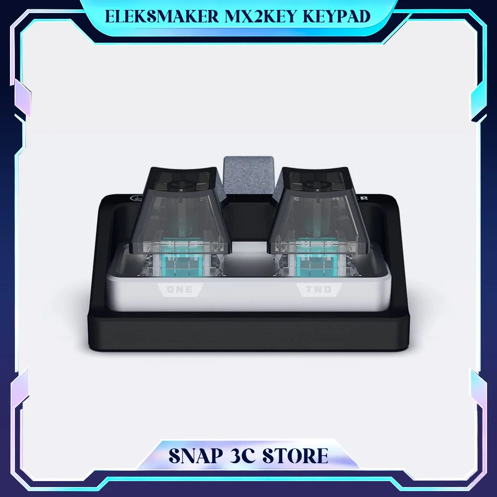 Фото Программируемая мини-клавиатура EleksMaker MX2KEY Vibe с 2 программируемыми кнопками, алюминиевый корпус, настраиваемые макросы, подарок №1