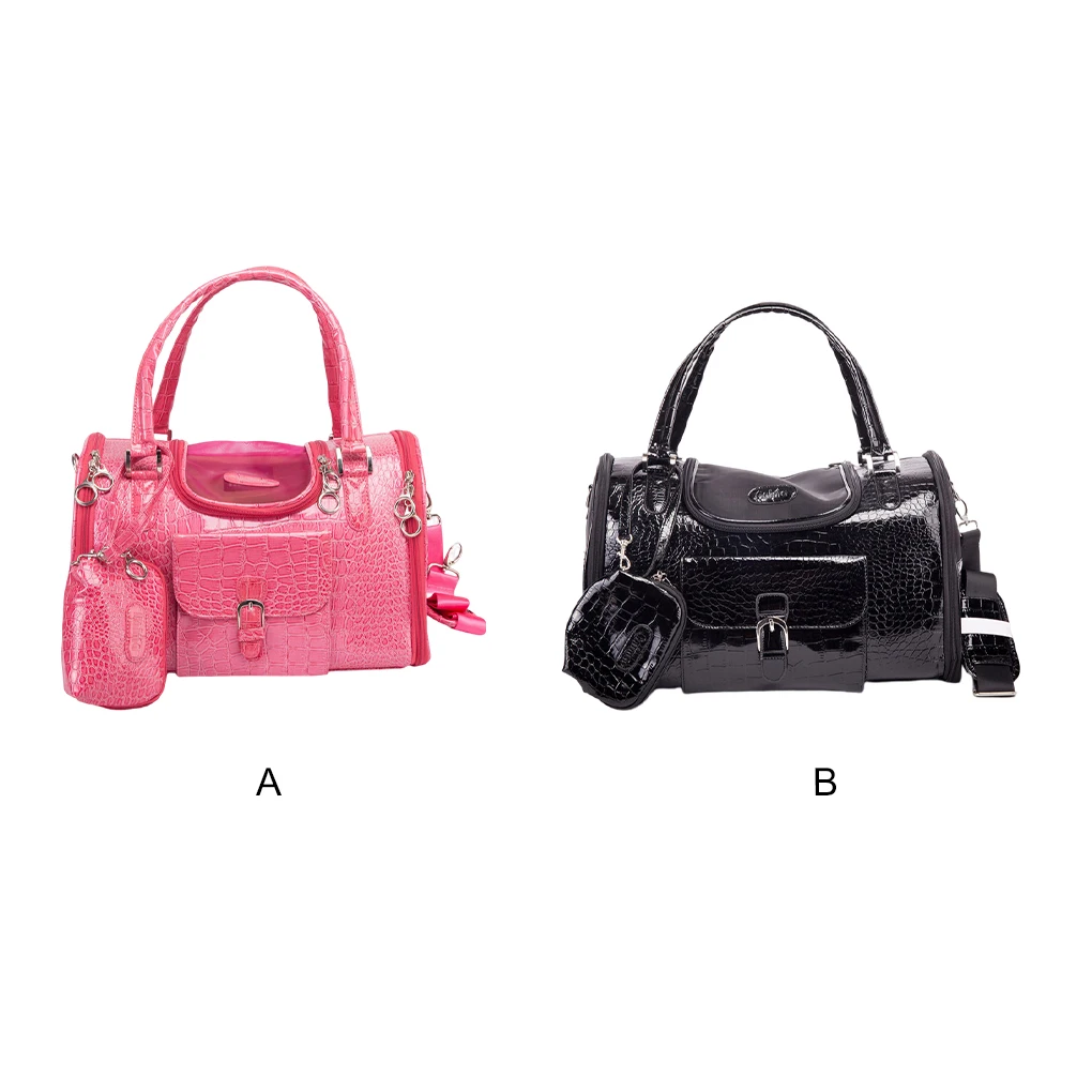 

Fashion PU Leather Pet Bag Breathable Mesh Cat Dog Carrier Travel Kitten Puppy Rabbit Outdoor with Purse Handbag